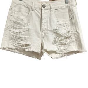 American Eagle White High Waist Distressed Denim Jeans Size 4